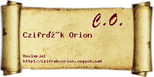 Czifrák Orion névjegykártya